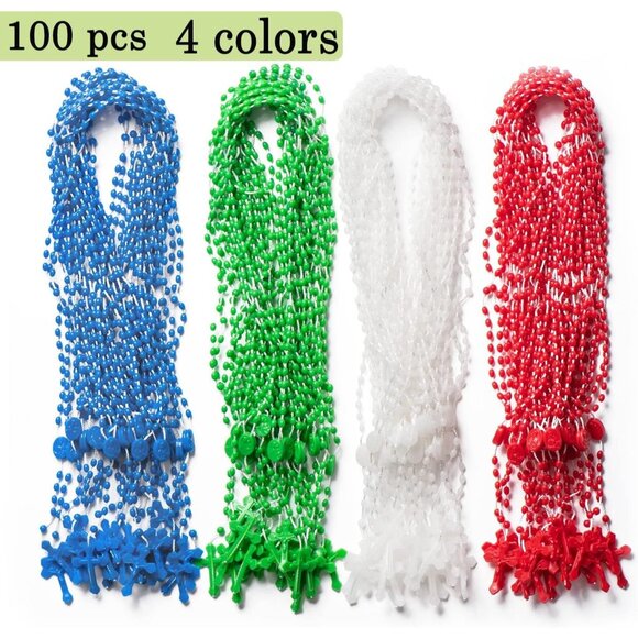 Bulk Catholic Rosaries Pack of 100, 17 Inch Assorted Plastic Beads in Blue, Red, - Picture 5 of 6